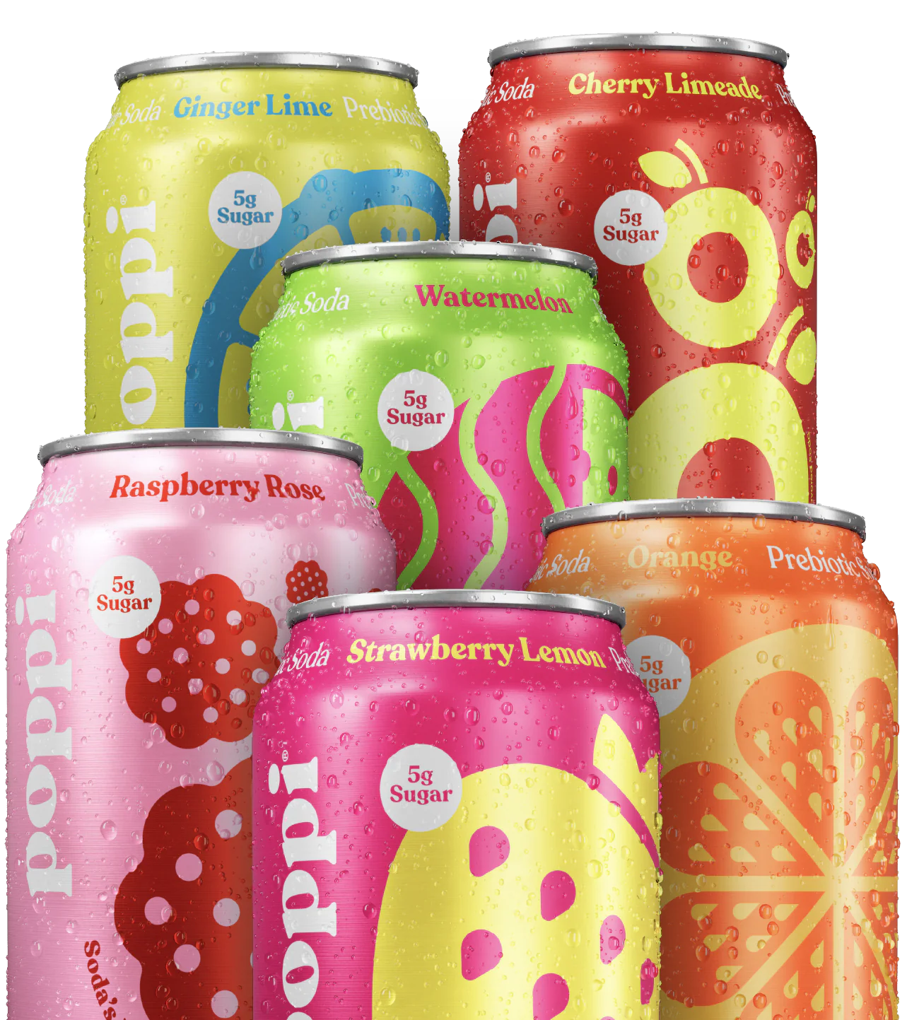 Poppi prebiotic soda cans