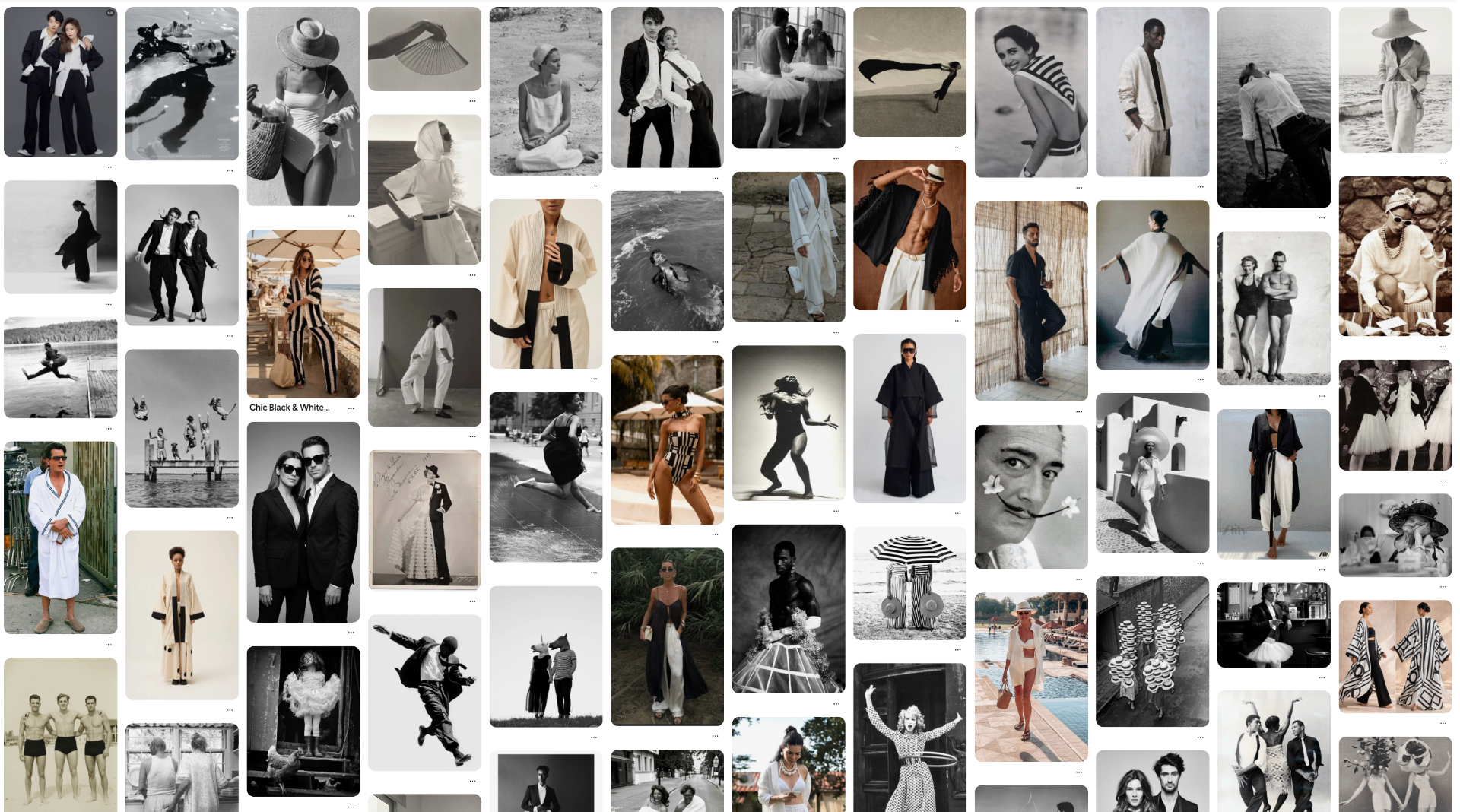 Wedding Crashers mood board: black and white palette
